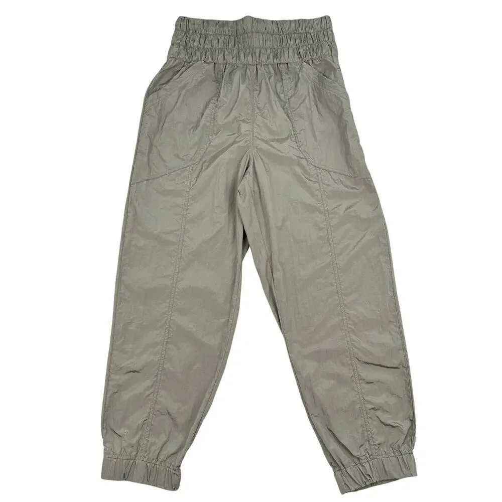 Free People FP Movement Olive Green Nylon Balloon Pants Jogger Women’s Large